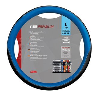 Funda Volante Club Premium Negro Azul 46-48 Cm