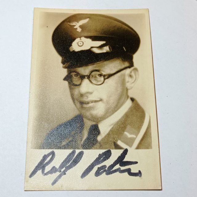 FOTO + FIRMA ROLF PETERS LUFTWAFFE ALEMANIA 3REICH