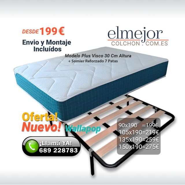 Colchón Viscoelástico con Somier Básico Málaga