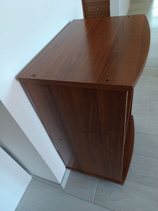 Consolle legno vintage con rotelle 