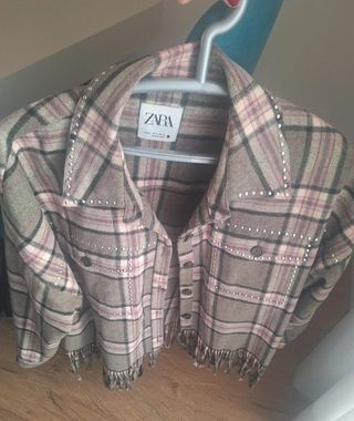 camisa sobrecamisa mujer cuadros zara