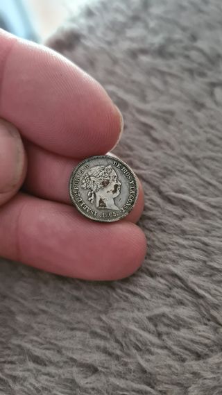 10 centimos escudo moneda isabel