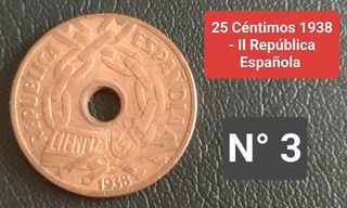 25 Céntimos 1938 - II República Es