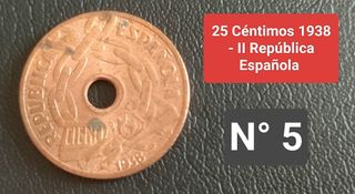 25 Céntimos 1938 - II República Es