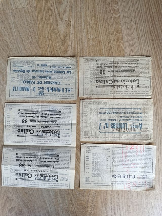 LOTERIA NACIONAL AÑOS 1962,63,64.