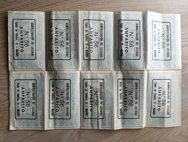 LOTERIA NACIONAL AÑOS 1962,63,64.