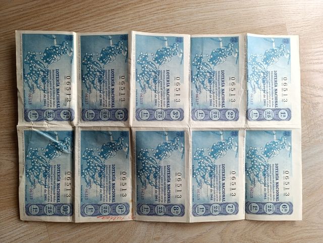 LOTERIA NACIONAL AÑOS 1962,63,64.