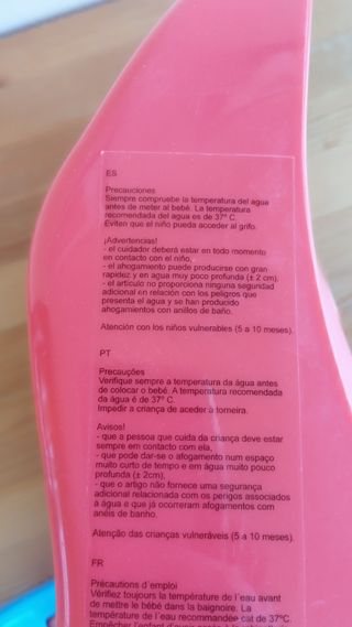 Asiento de baño para bebe