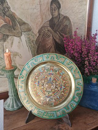 Plato México Calendario azteca + regalo soporte 