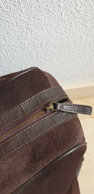 Bolso de viaje de piel serraje