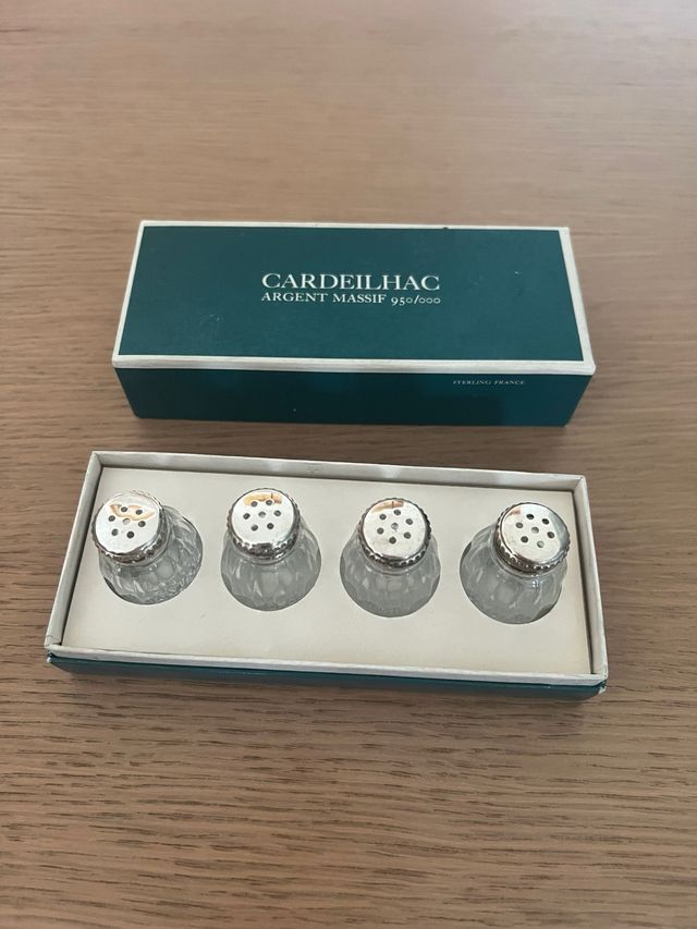 Set di 4 saliere vintage Cardeilhac argent massif