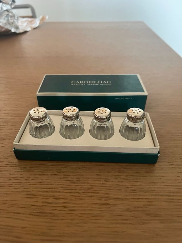 Set di 4 saliere vintage Cardeilhac argent massif