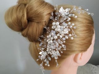 Tocado joya peineta boda horquillas novia plata