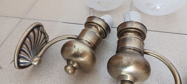 Lámparas baño bronce antiguo