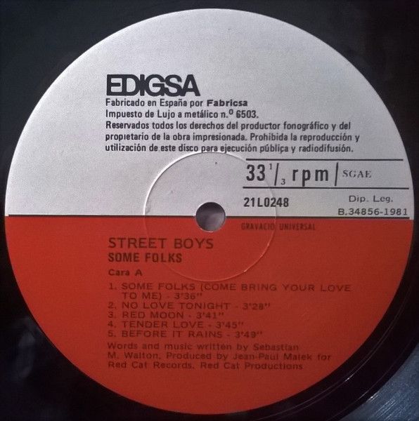 Street Boys. Some Folks. LP 1981.