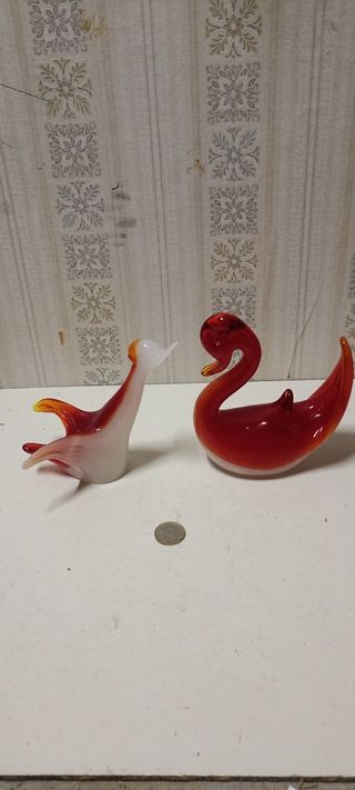 Murano 2 pezzi rosso e bianco perfetti Set N°3