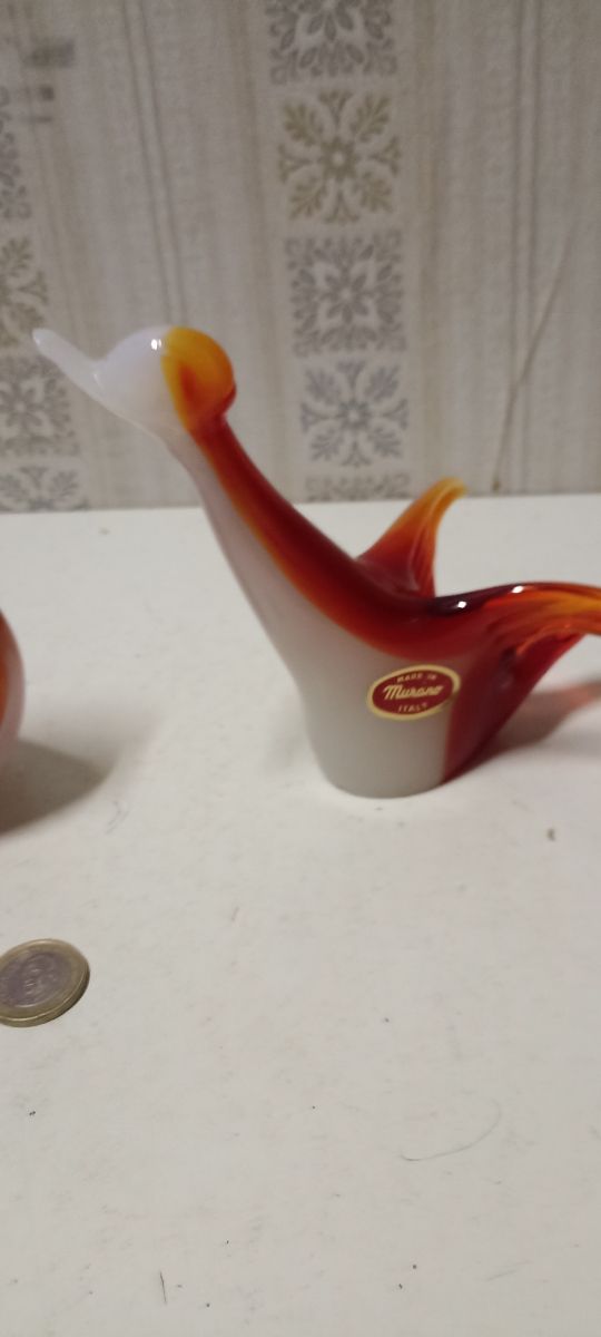 Murano 2 pezzi rosso e bianco perfetti Set N°3