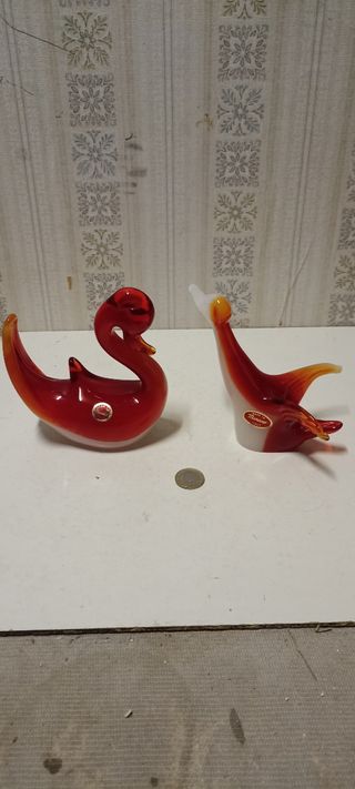 Murano 2 pezzi rosso e bianco perfetti Set N°3