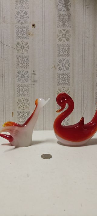 Murano 2 pezzi rosso e bianco perfetti Set N°3