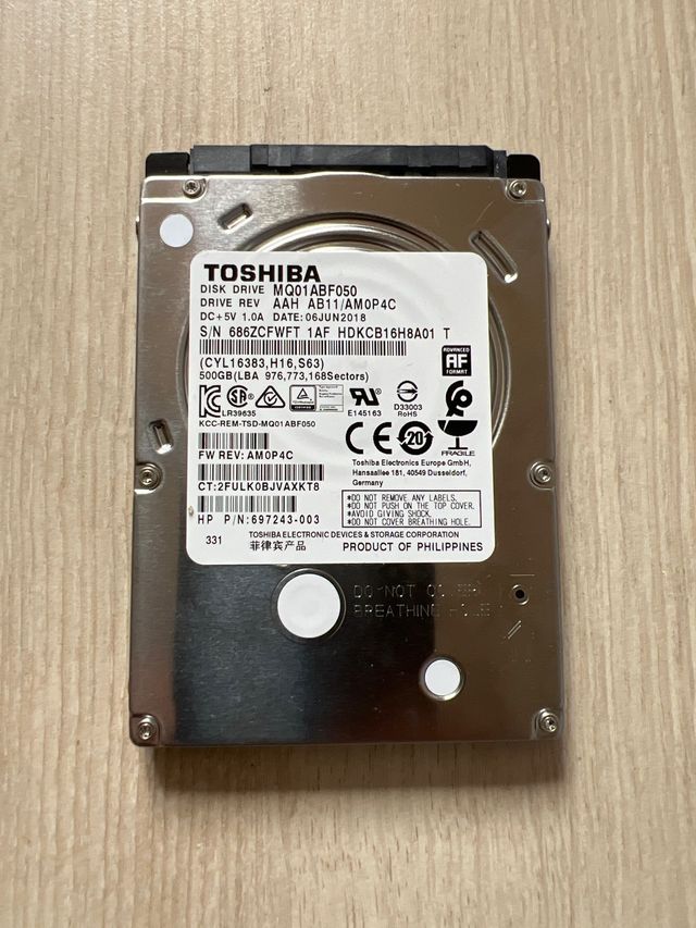 Unidade de disco rígido de 500 gb