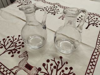 Conjunto de aceitera y vinagrera vintage
