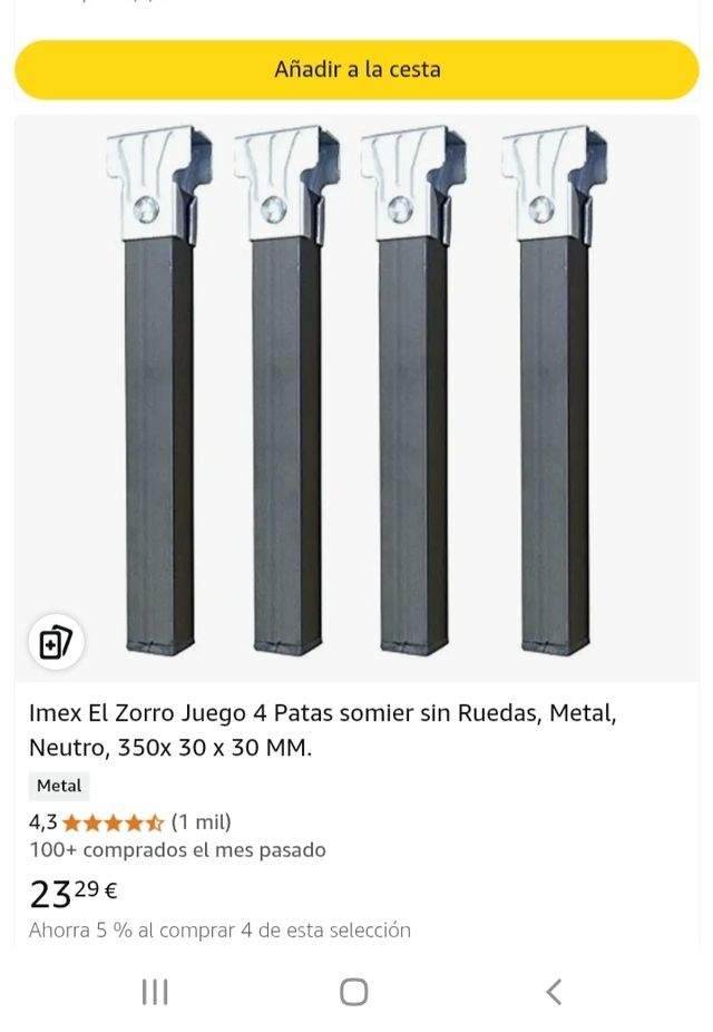 Patas somier nuevas.