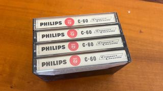 4x Old Philips Audio Tape Cassette Cinta C60