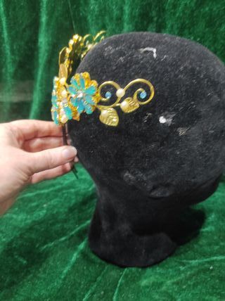 peineta/ tocado de cristales verde