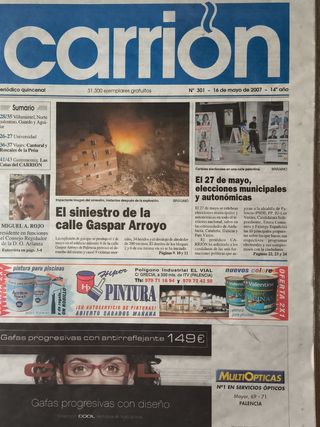 PALENCIA 2 PERIODICOS EXPLOSIÓN GASPAR ARROYO 2007