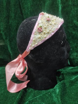 Diadema/ bandana rosa con pedreria