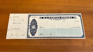 1920 Portuguese Bank Check Cheque Martins Pereira