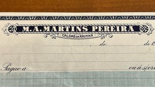 1920 Portuguese Bank Check Cheque Martins Pereira