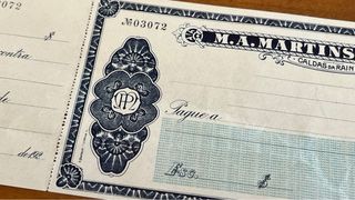 1920 Portuguese Bank Check Cheque Martins Pereira