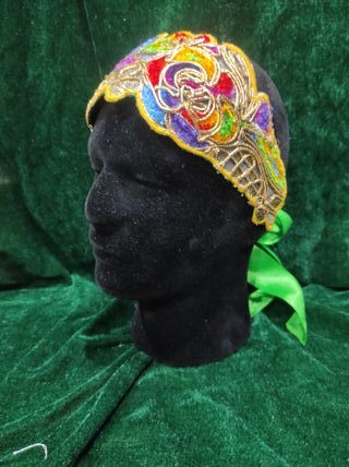 diadema / bandana multicolor asimetrica