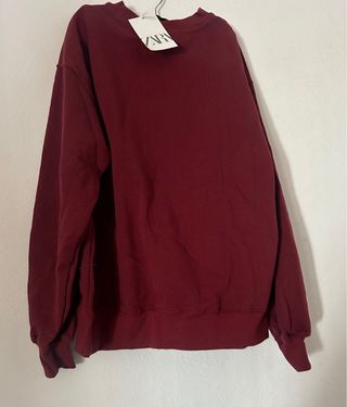 Sudadera burdeos oso zara