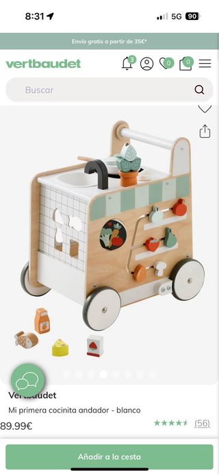 Cocina de madera correpasilos