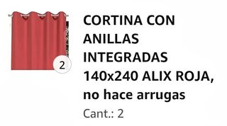 Cortinas Rojas Lisas con Ojales