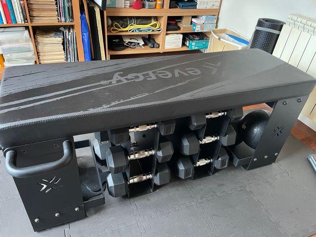 Banco de musculacion con pesas evergy