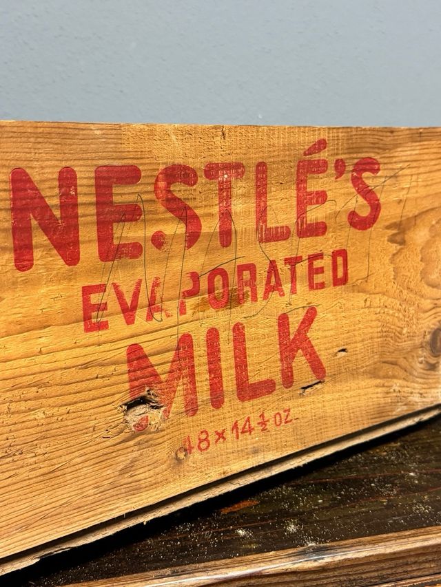 Rara Cassetta In Legno Latte Evaporato Nestlé