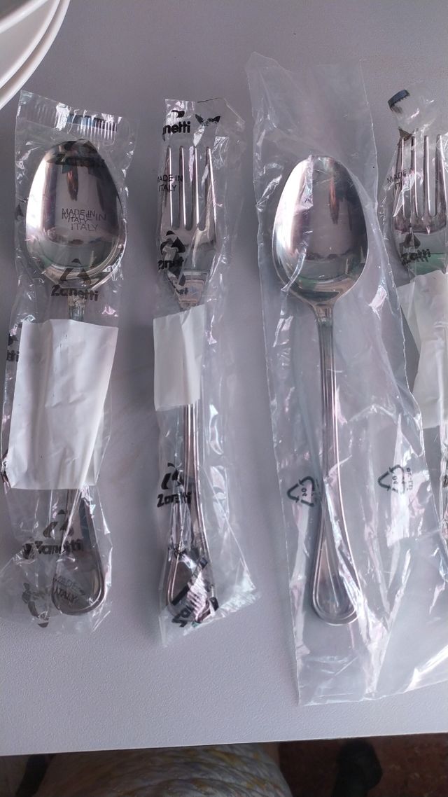 Cuchara y tenedor acero inoxidable