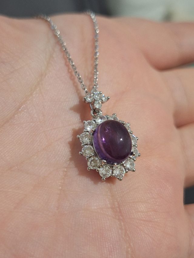 Pendente Ametista africana Moissanite