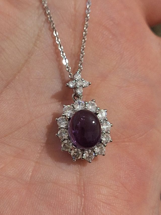 Pendente Ametista africana Moissanite