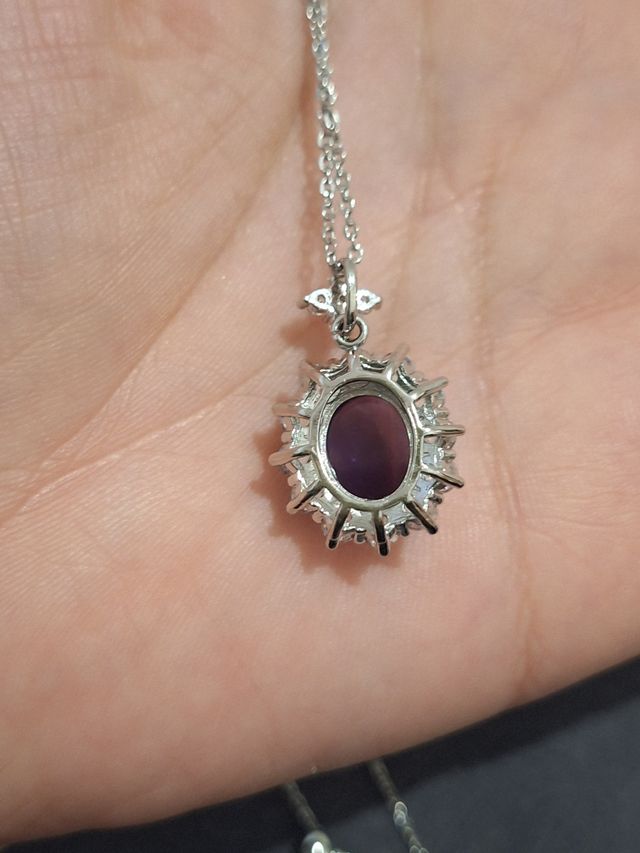 Pendente Ametista africana Moissanite