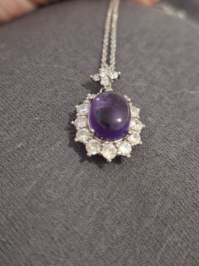 Pendente Ametista africana Moissanite