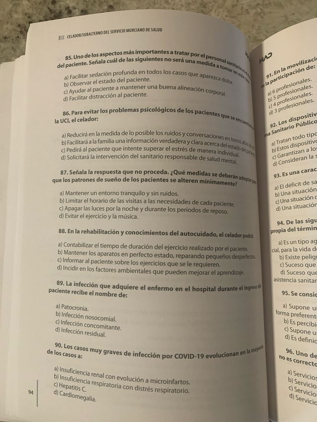 Celador servicio murciano de salud