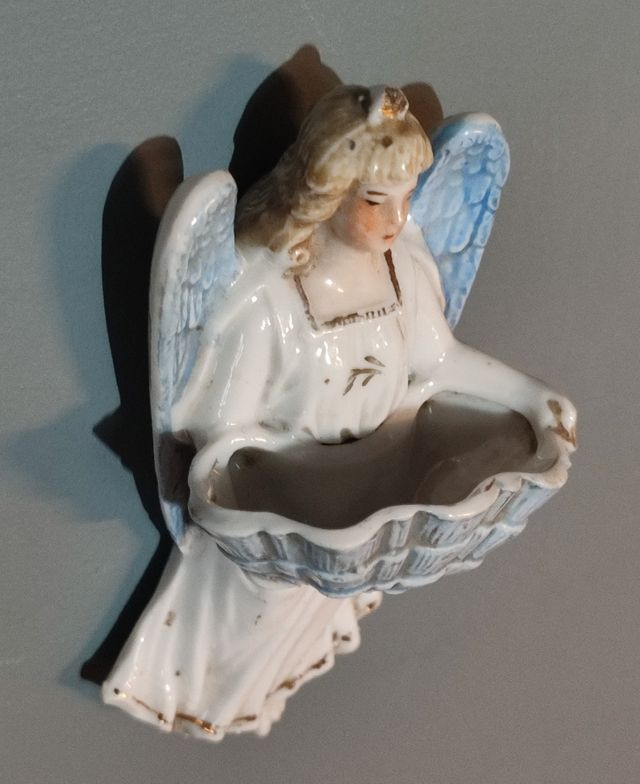 Acquasantiera epoca porcellana bisquit Acquasanti