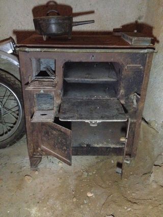 Fogones estufa antiguo leña carbon metal laton