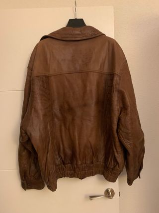 Cazadora piel marron de hombre