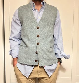 Chaleco pura lana hombre estilo austriaco talla