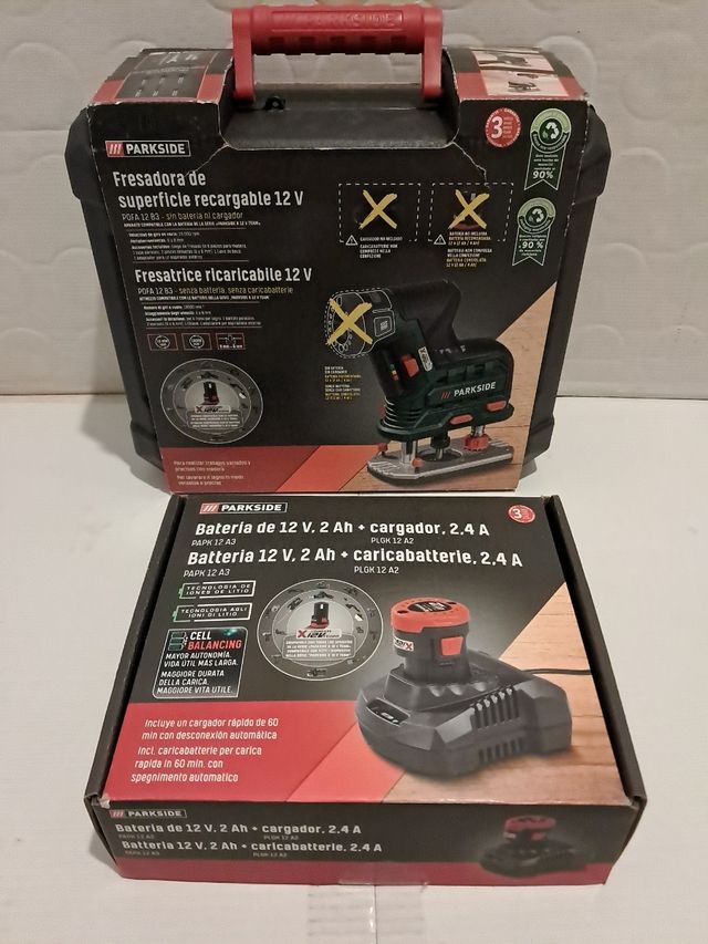 Fresadora recargable, batería y cargad